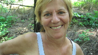 Blonde Cougar Odette Gives Neighbor a Facial in the Woods - free porn on 1PORNO.NET