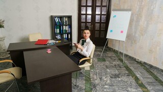 Shaved and Alone in the Office - the best porn without registration 1PORNO.NET
