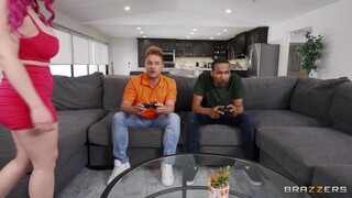 Redhead Gets Gangbanged by Two Hungry Dudes - free porn on 1PORNO.NET